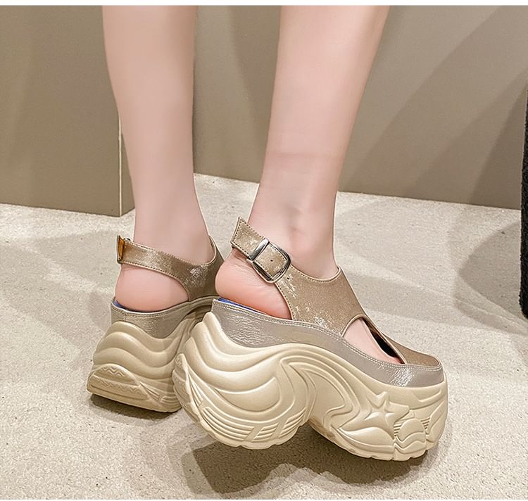 Platform Chunky Heel Buckled Sandals