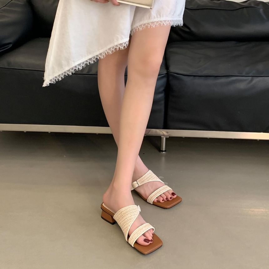 Low Heel Slide Sandals