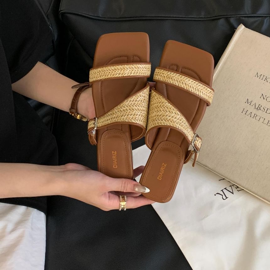 Low Heel Slide Sandals
