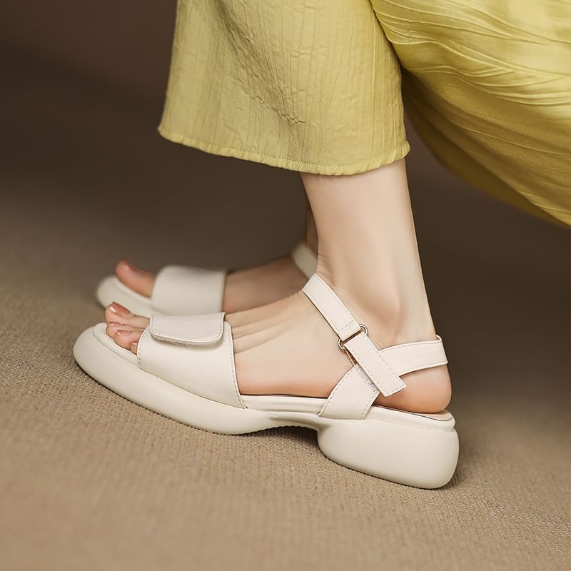 Platform Faux Leather Sandals