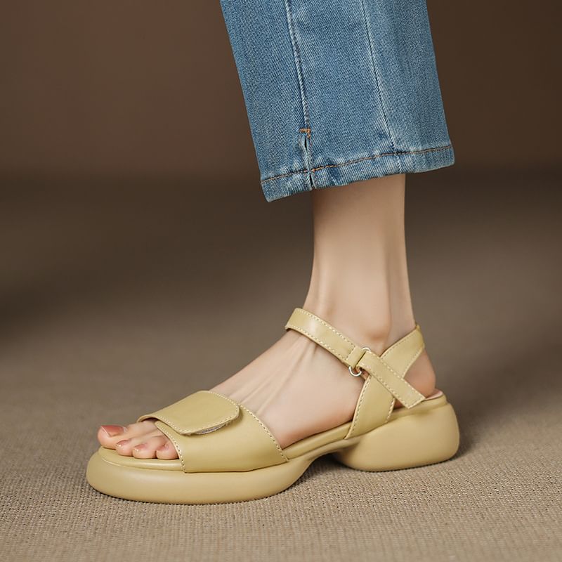 Platform Faux Leather Sandals