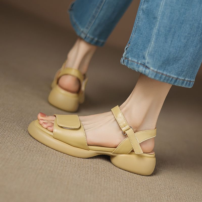 Platform Faux Leather Sandals