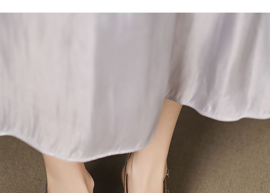 Faux Leather Clear Heel Sandals
