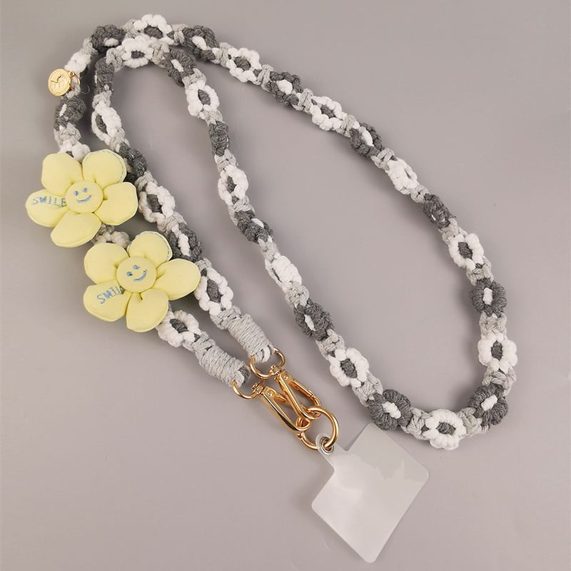 Phone with Pad Flower Lanyard