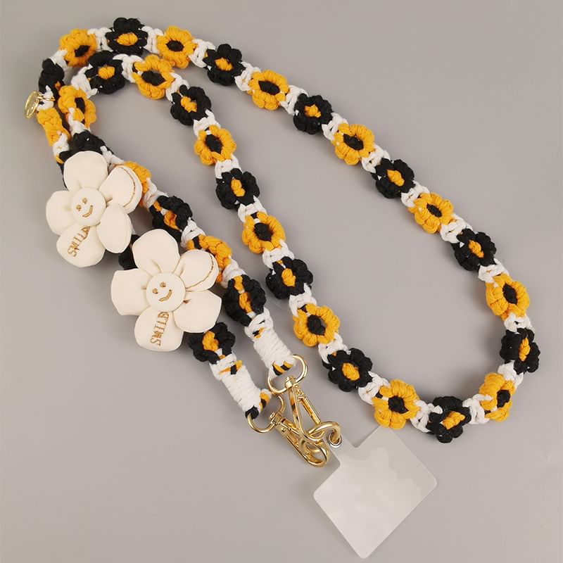Phone with Pad Flower Lanyard