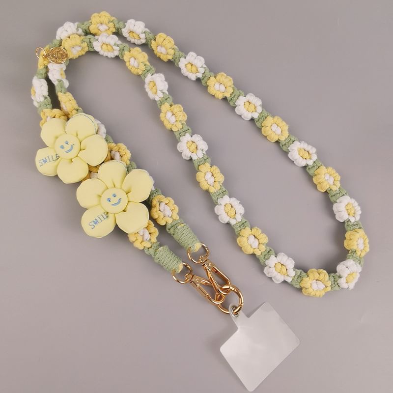 Phone with Pad Flower Lanyard