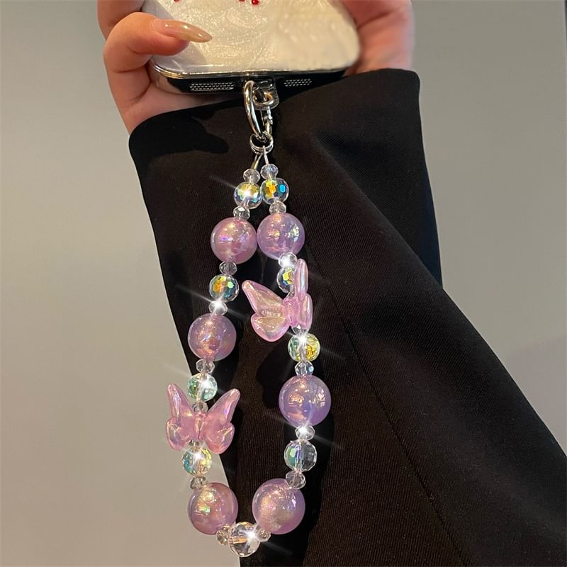 Butterfly Lanyard Phone Beaded