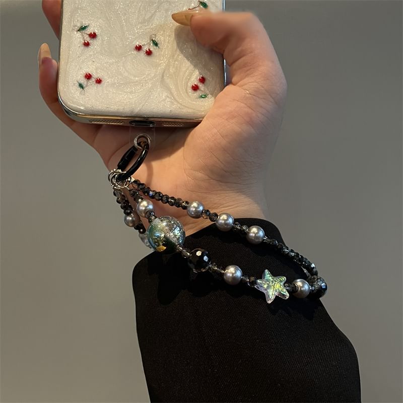 Phone Pearl Lanyard Star Faux