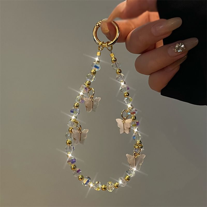 Butterfly Beaded Phone Lanyard