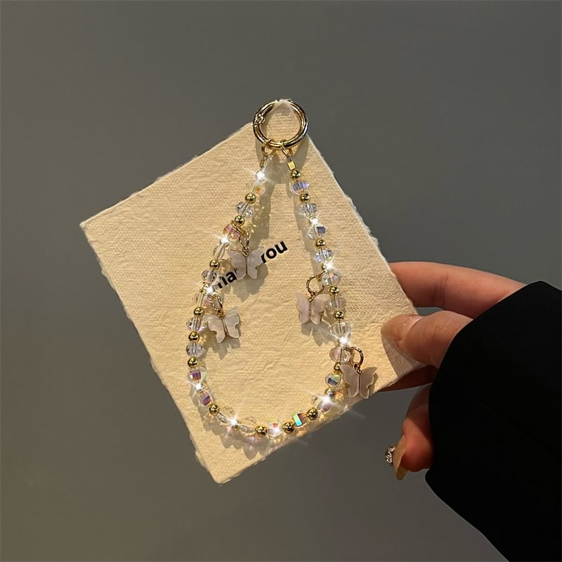 Butterfly Beaded Phone Lanyard