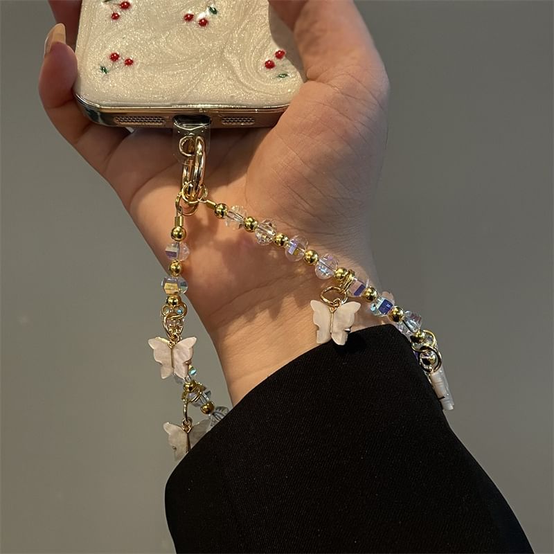 Butterfly Beaded Phone Lanyard