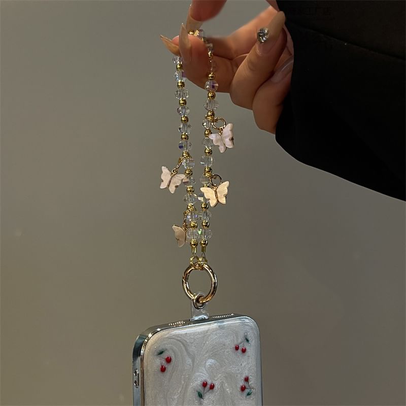 Butterfly Beaded Phone Lanyard
