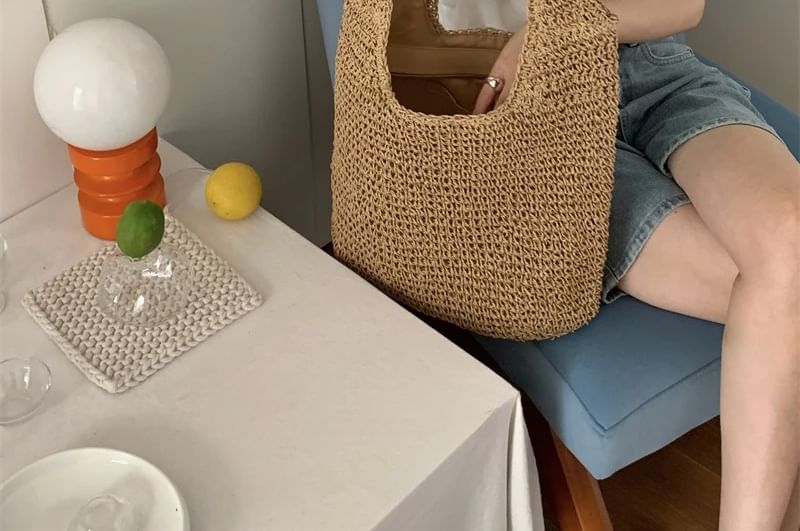 Tote Plain Bag Straw