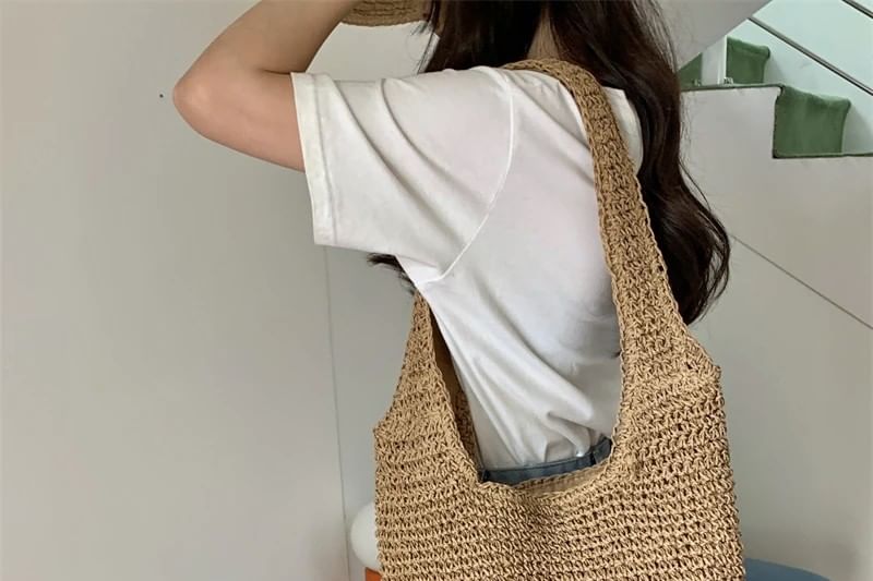Tote Plain Bag Straw
