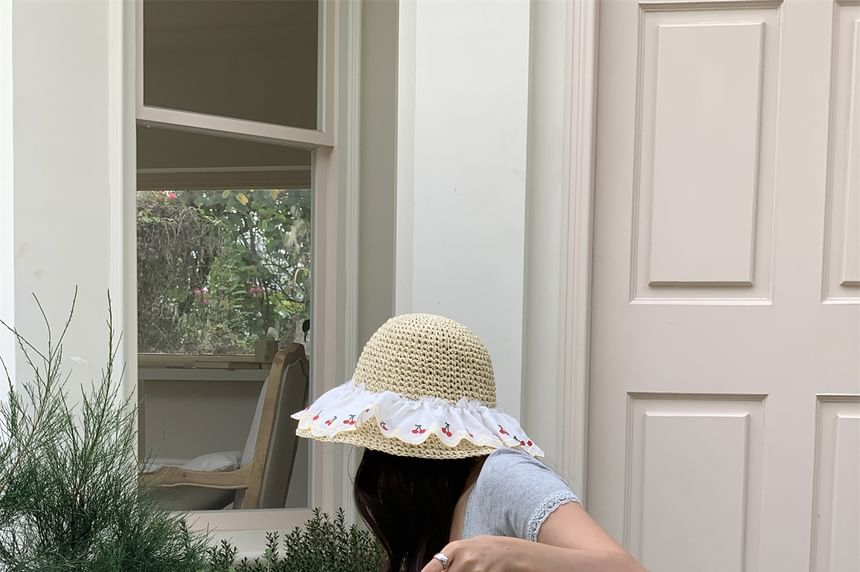 Straw Tote Striped Bag