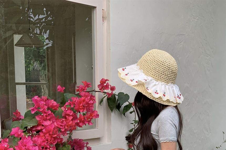 Straw Tote Striped Bag