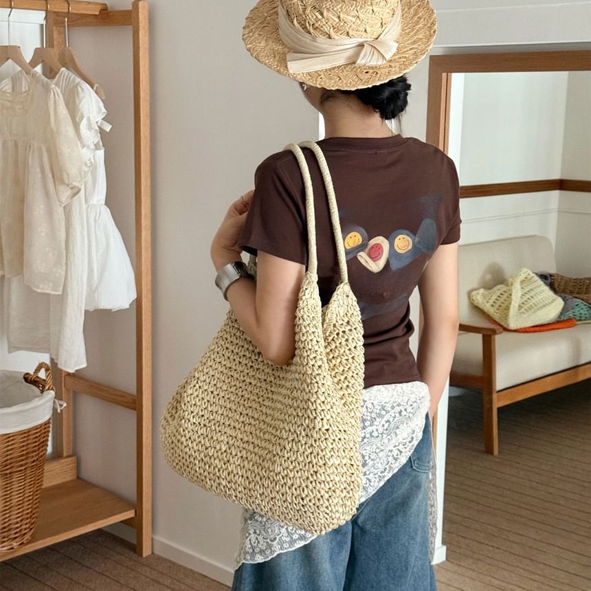 Plain Straw Tote Bag