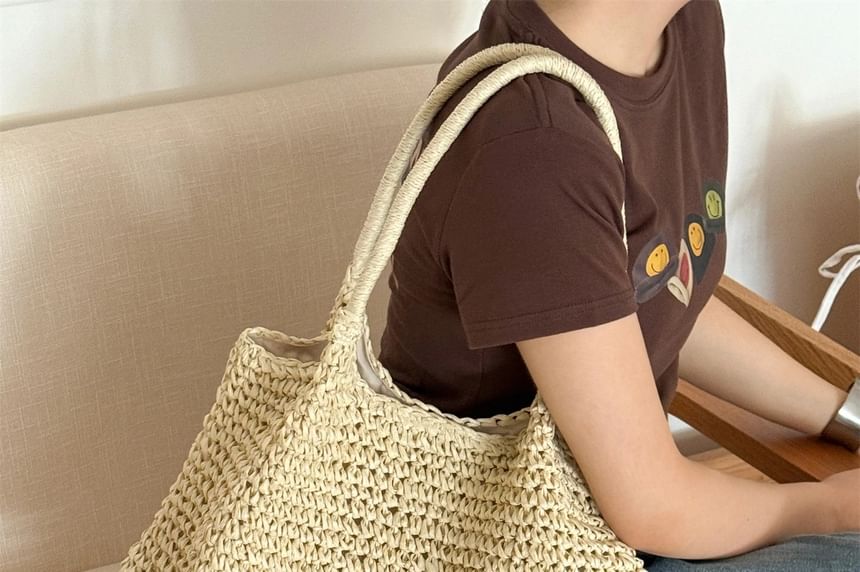 Plain Straw Tote Bag