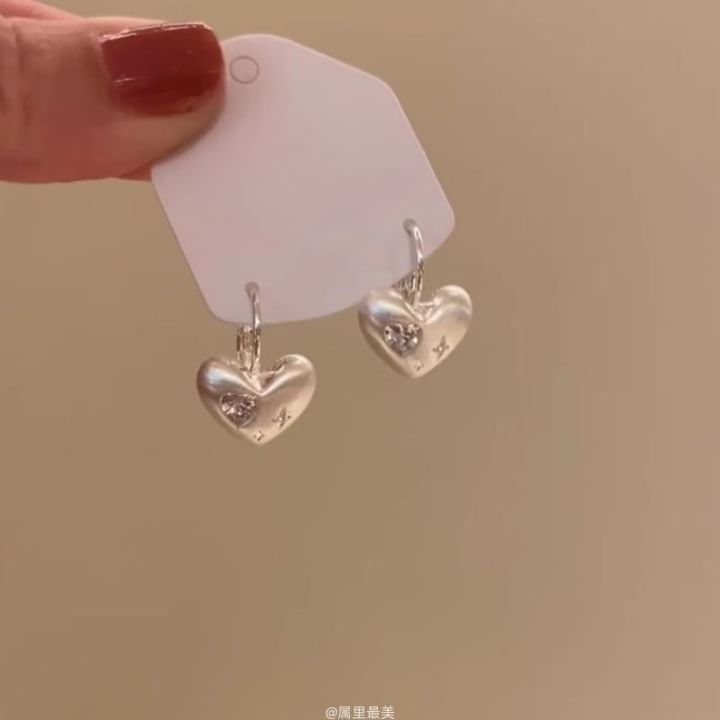Earring Drop CZ Heart