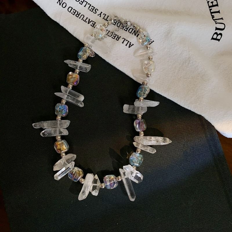 Crystal Bead Necklace Faux