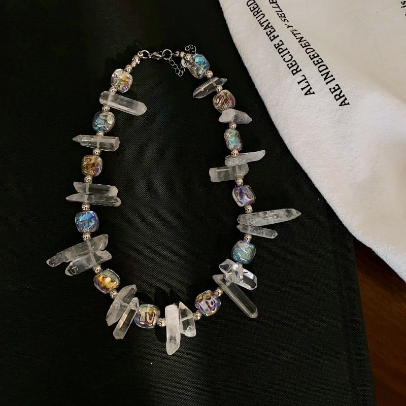 Crystal Bead Necklace Faux