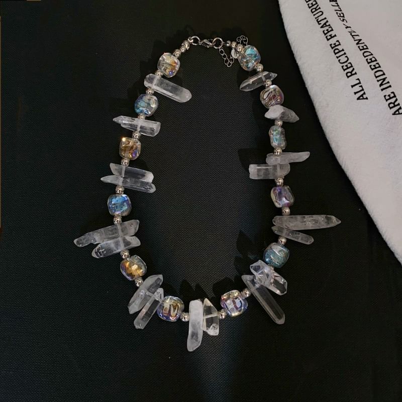 Crystal Bead Necklace Faux