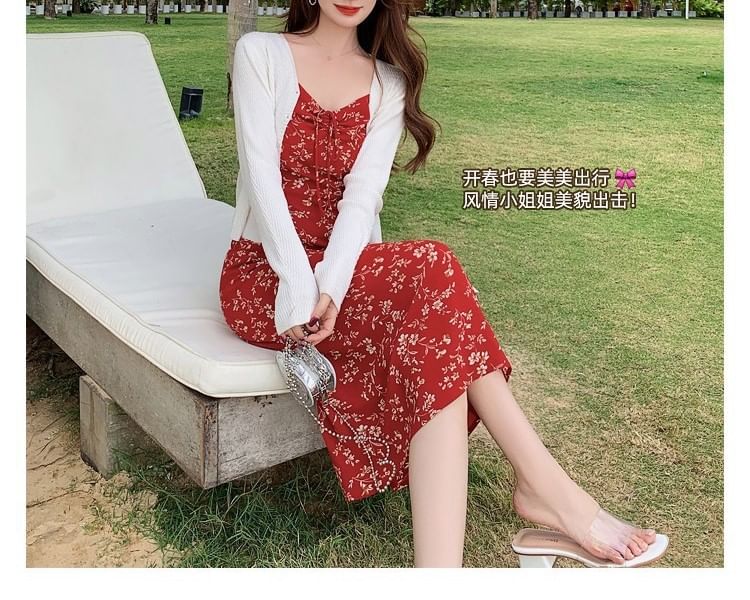 Dress Maxi Sleeveless Sheath V-Neck Print Floral