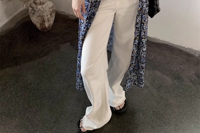 Dress Midi Floral Sleeveless A-Line V-Neck Print