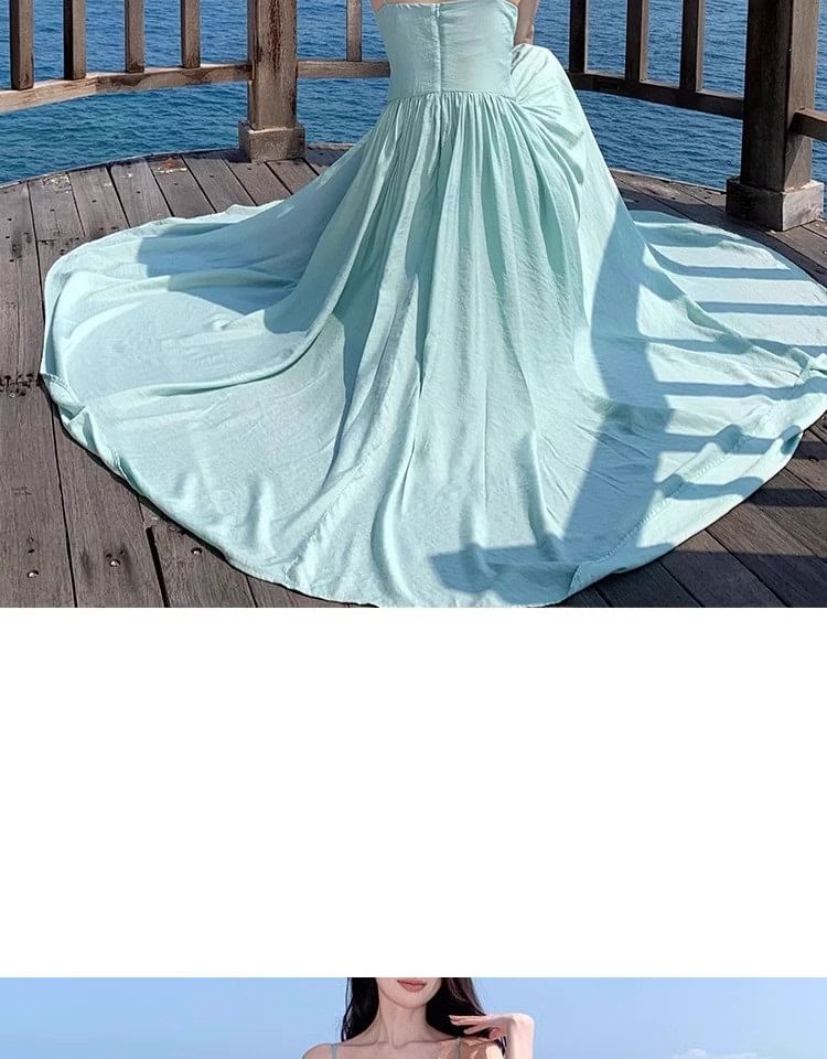 Accent Dress Spaghetti Maxi A-Line Strap Floral