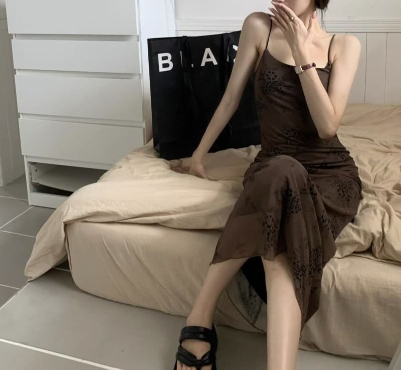 Dress Spaghetti A-Line Lace Maxi Strap