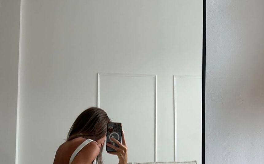 A-Line Neck Square Tie Plain Waist Back Open Mini Dress Sleeveless