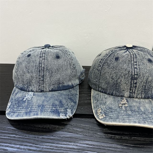 Cap Denim Baseball Distressed