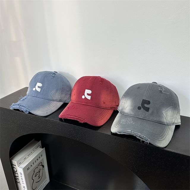 Cap Embroidered Baseball Distressed