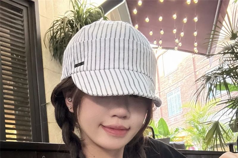 Striped Cap Brim Short Baseball