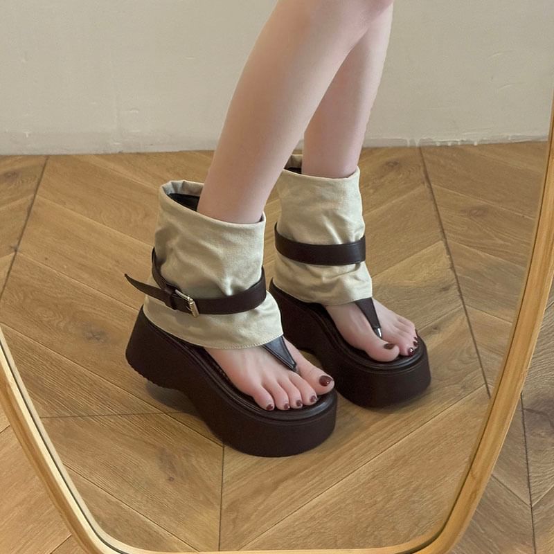 Platform High Top Thong Sandals