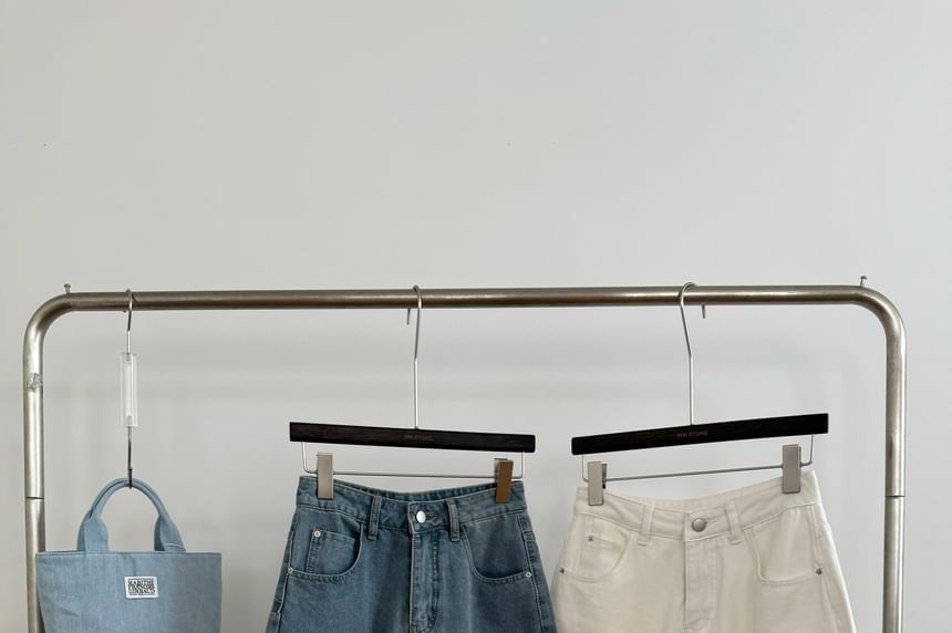 Waist Shorts Denim Leg Wide High