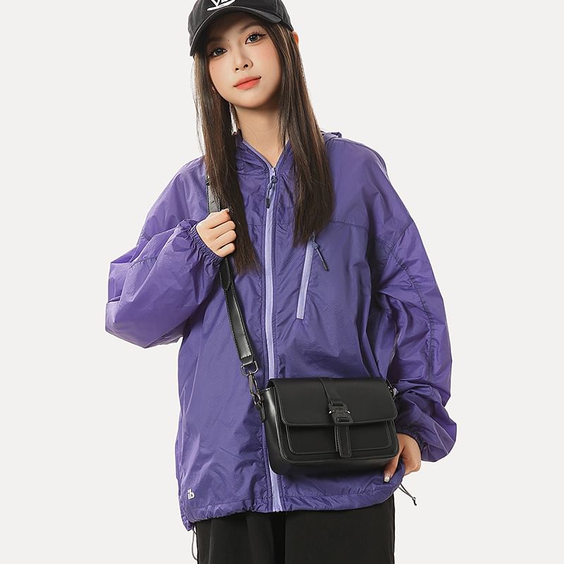 Leather Buckled Satchel Faux