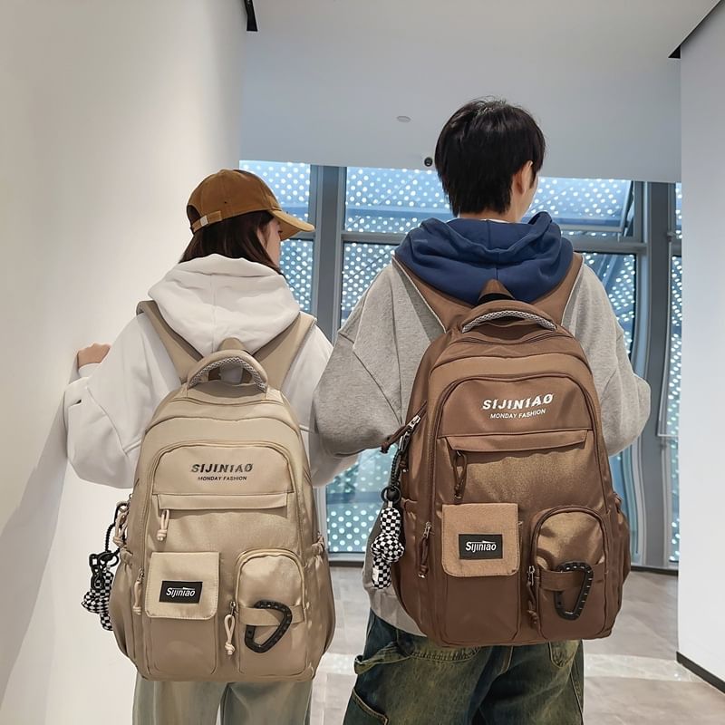 / Charm Bag Lettering Twisted Backpack Set