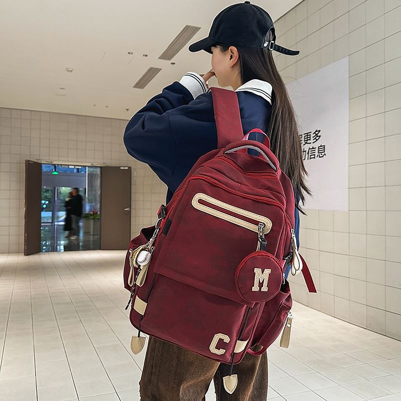 / Purse Coin Set Print Backpack Camouflaged