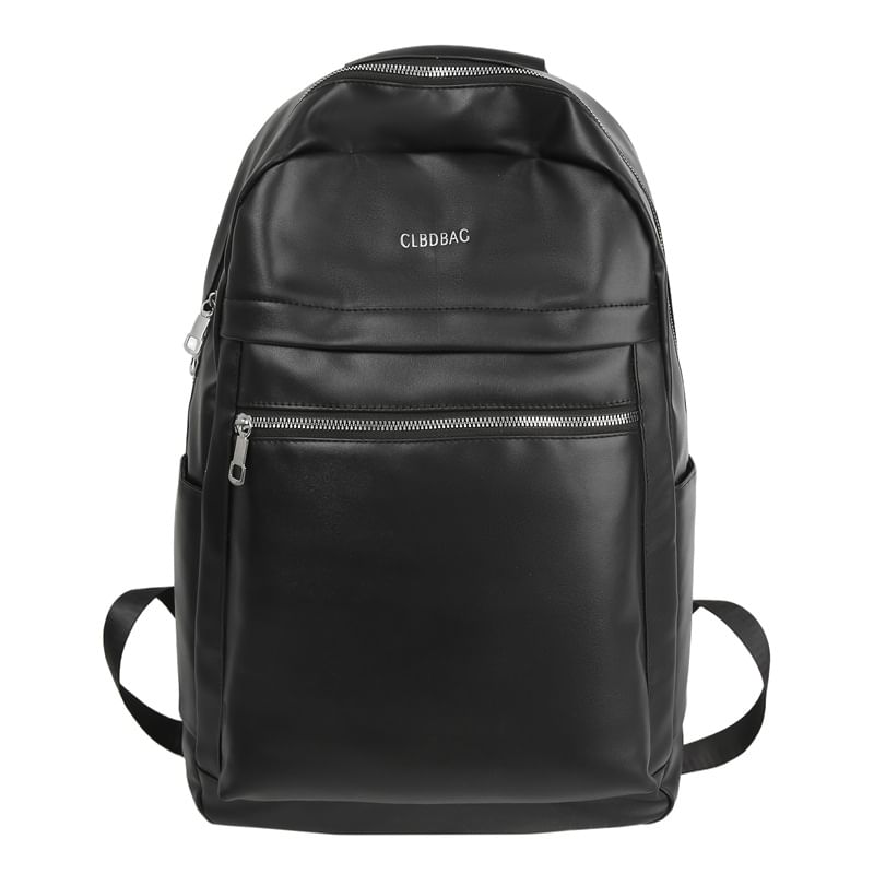 Lettering Leather Faux Backpack