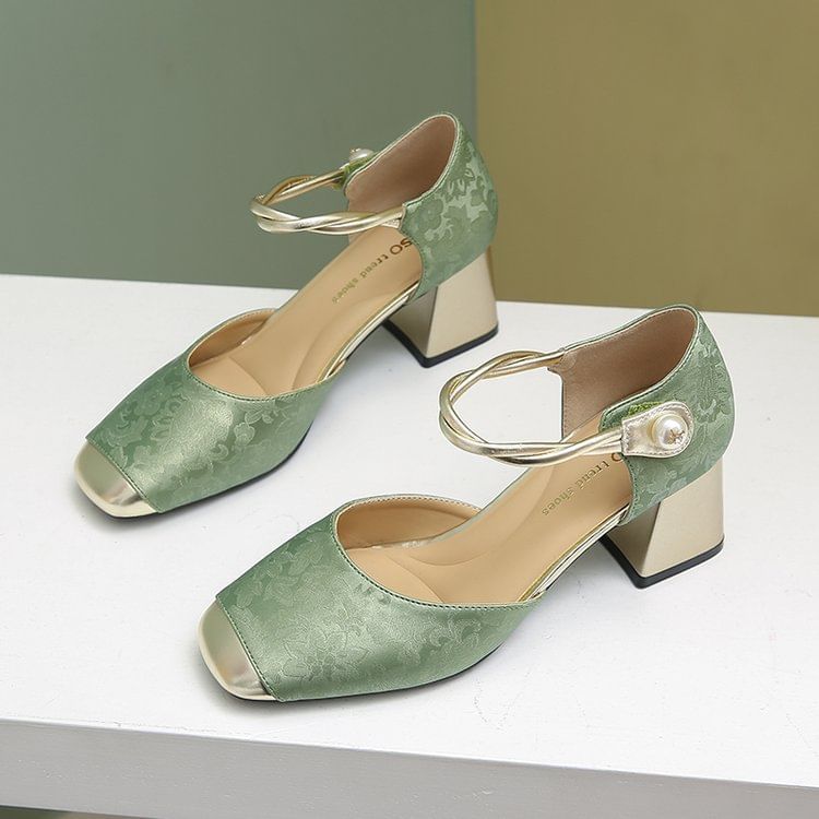 Block D'Orsay Heel Sandals