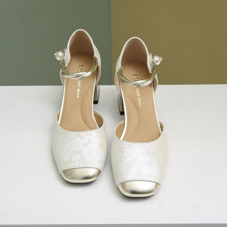 Block D'Orsay Heel Sandals