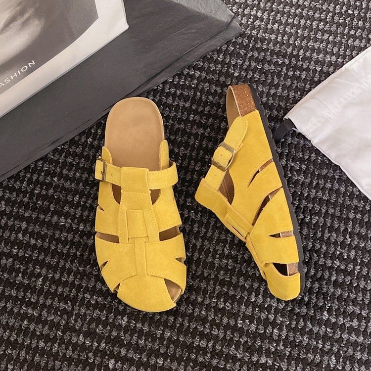 Plain Suede Faux Mules