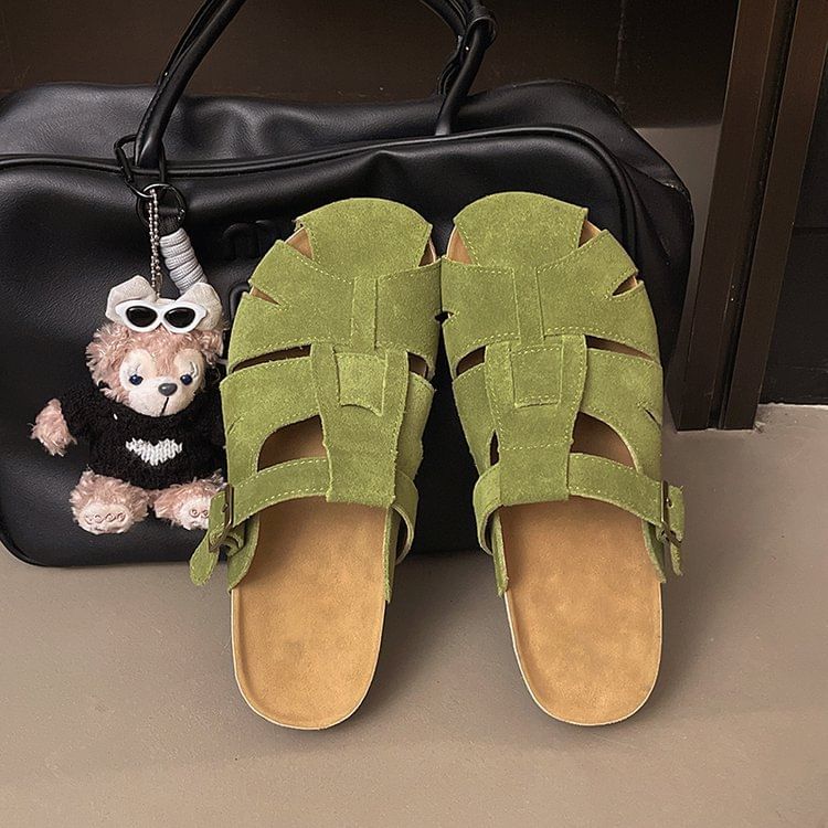 Plain Suede Faux Mules