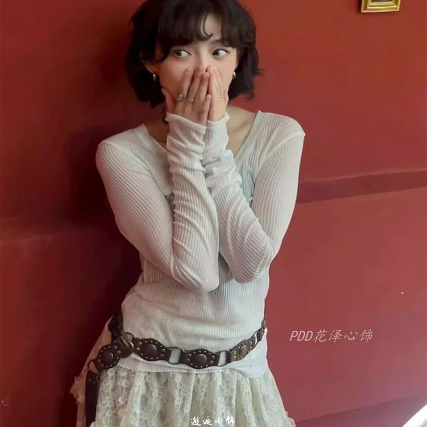 Faux Belt Leather Studded