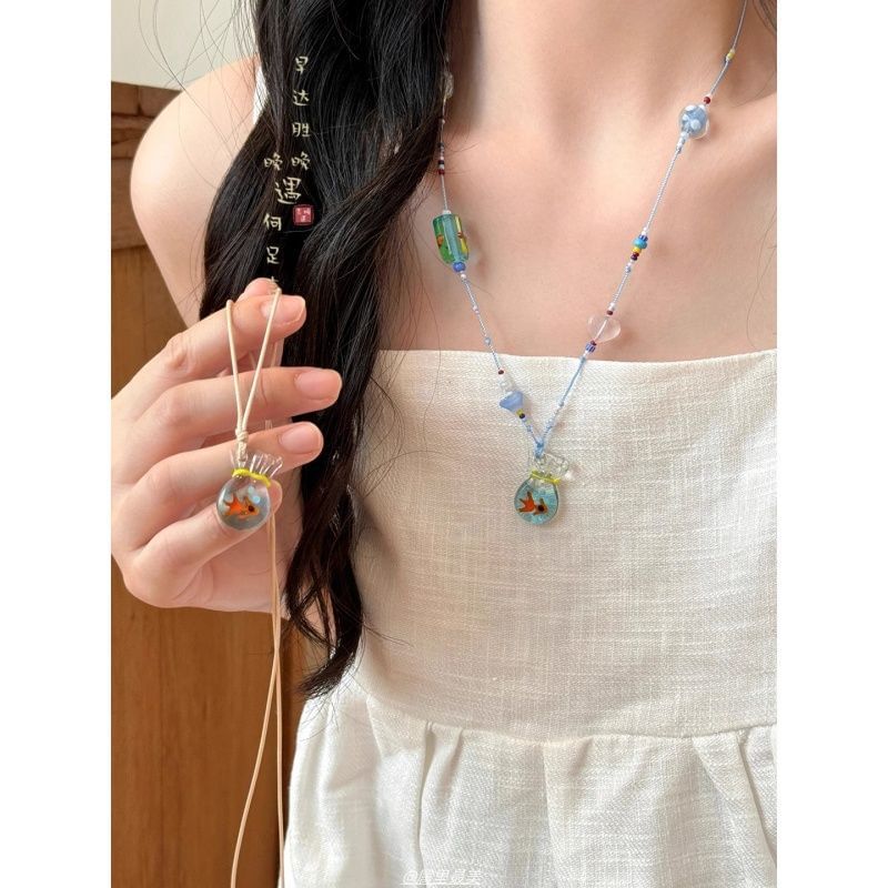 Necklace Pendant Goldfish Beaded