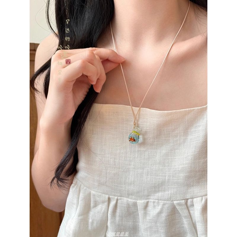 Necklace Pendant Goldfish Beaded