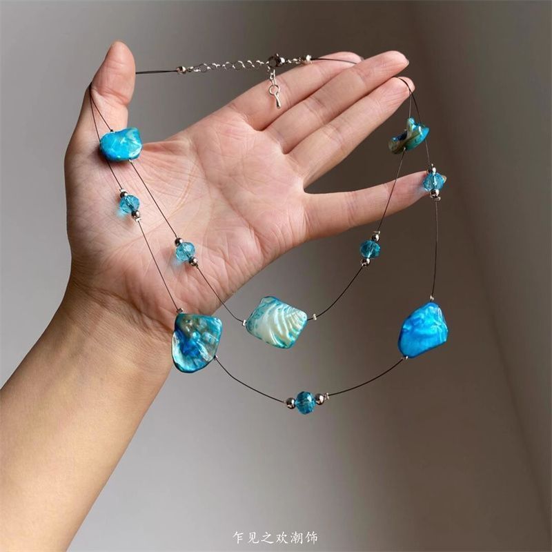 Necklace Layered Irregular Beaded Gemstone