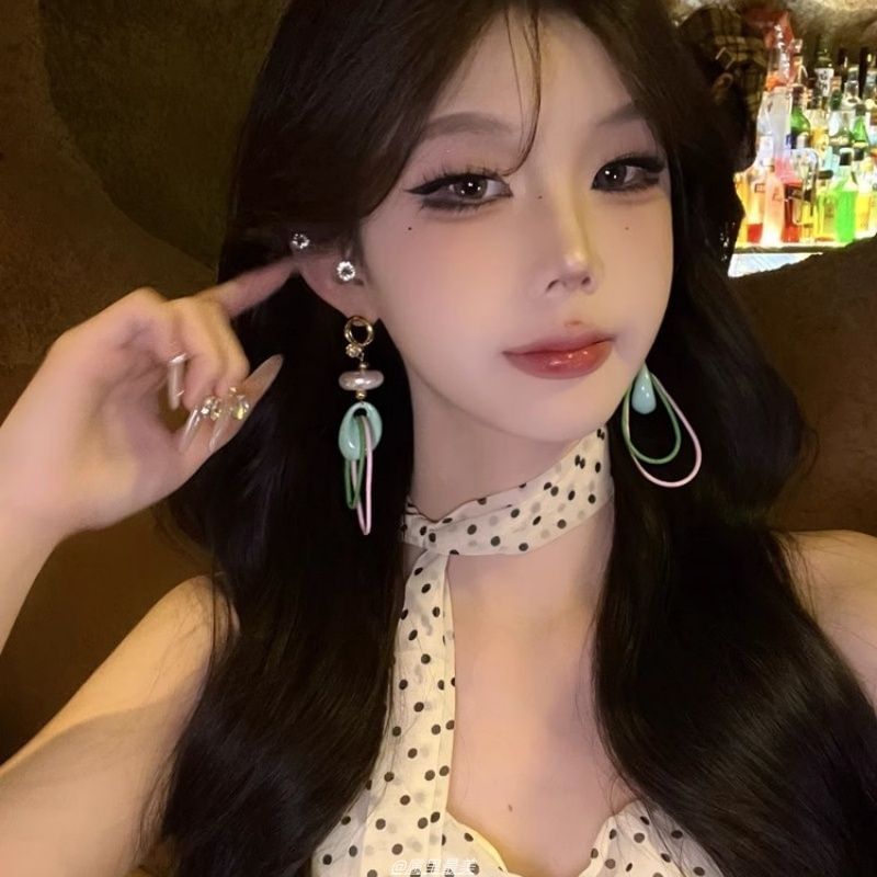 Earring Pearl Faux Rhinestone Drop