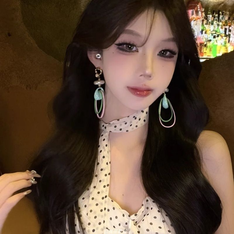 Earring Pearl Faux Rhinestone Drop